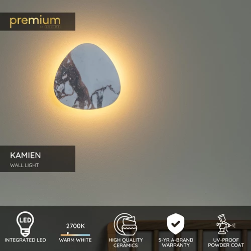Lucide KAMIEN - Wall light - LED - 1x6W 2700K - White | Premium - USP
